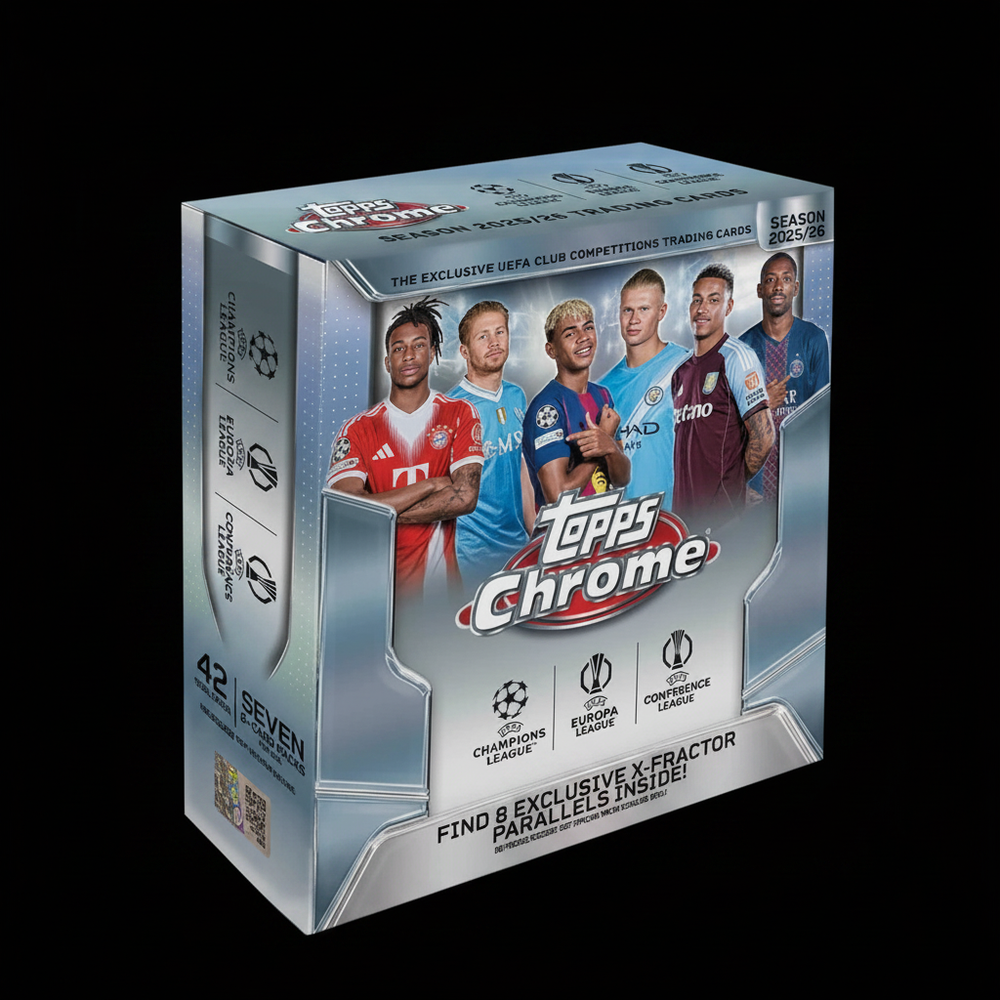 Topps Chrome UCC 25/26 Box – schwarzer Hintergrund